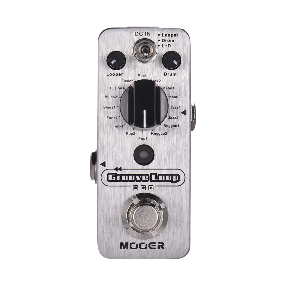 Mooer Groove Loop Drum Machine & Looper Pedal 3 Modalità Max. 20Min Tempo Di Registrazione Tap Tempo True Bypass Full Metal Shell