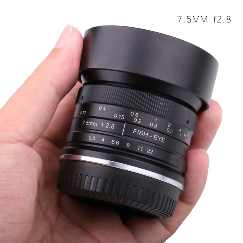 Risespray 7.5Mm F2.8 Ii Obiettivo Fisheye 180 Aps-C Obiettivo Fisso Manuale Per Canon Eos-M Mount E Mount Fuji Fx Mount Vendita Calda