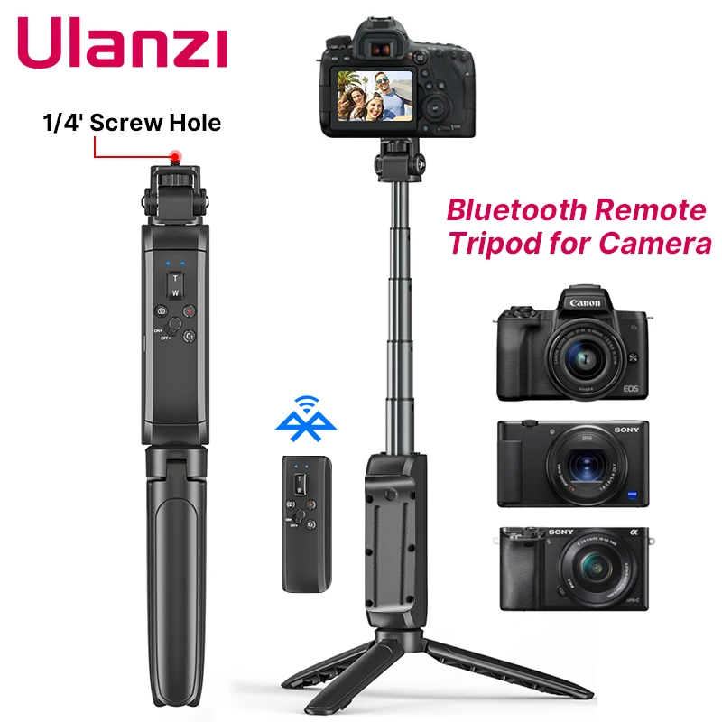 Ulanzi Wireless Bluetooth Selfie Stick Treppiede Per Sony Zve-10 A7 Iii A6600 Fotocamera Canon Impugnatura Estensibile Treppiede Fotocamera Zoom Video