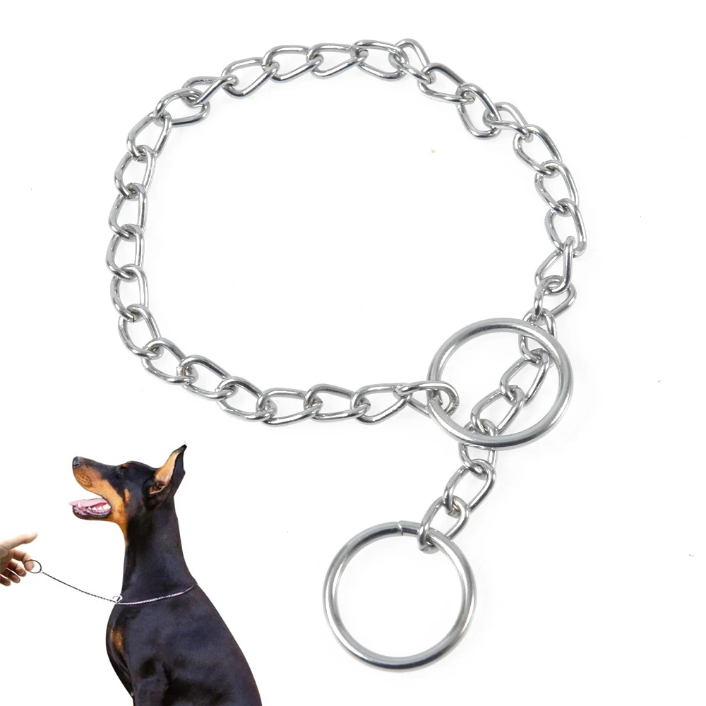 Metal Training  Chain Collars For Small Medium Large Dogs Pitbull Bulldog Strong Stainless Iron Dog Collar P Chain