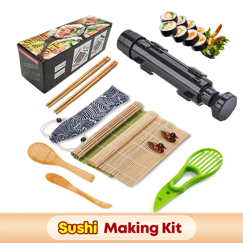 Sushi Roll Maker Set Fai Da Te Sushi Che Fa Forniture Da Cucina Stampo Multifunzionale Sushi Tenda Utensili Da Cucina Onigiri Roll Mold Kit
