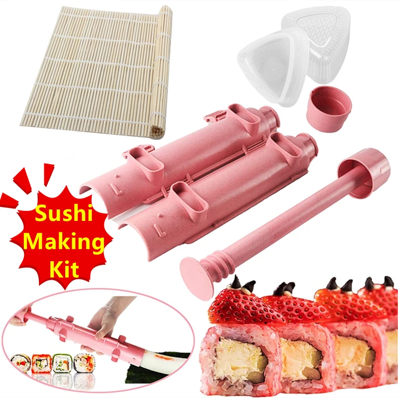 New Diy Sushi Making Kit Machine Kitchen Sushi Tool Sushi Maker Quick Sushi Bazooka Stampo Per Riso Arrotolato Giapponese Bento Accessori