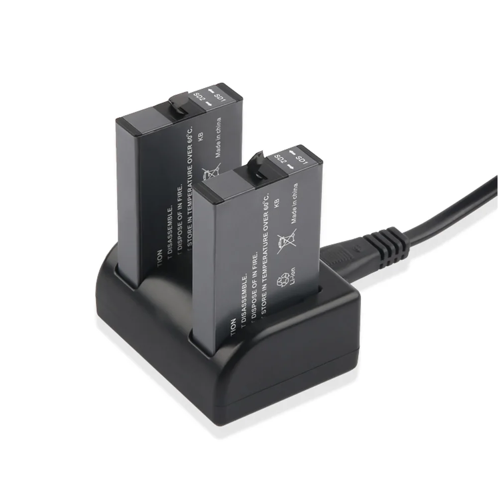 2Pcs 2720Mah 360 Vr Batteria Per Fotocamera Per Gopro Fusion + Caricabatterie Doppio Per Gopro Fusion Go Pro Accessori