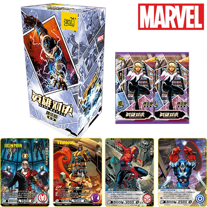 Marvel Series Hero Battle Essence Version Booster Box Movie Periferiche Rare Cr Mr Sgr Cards Collection Tcg Game Card Giocattoli Per Bambini