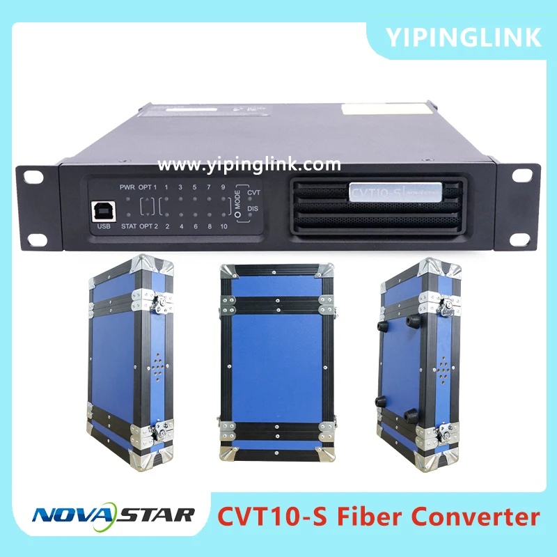 Convertitore In Fibra Novastar Cvt10-S Con Supporto Flight Case Vx1000 Vx600 Per Trasmissione A Lunga Distanza