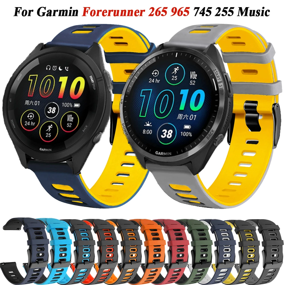 Cinturino Sportivo In Silicone Da 22Mm Per Cinturino Garmin Forerunner 965 Per Garmin Forerunner 255 Music 745 265 Accessori Per Cinturino