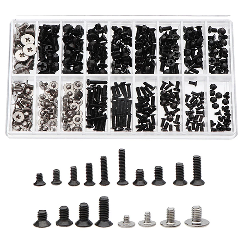 360Pcs M2 M2.5 M3 Macchina Laptop Notebook Viti A Testa Piatta Kit Di Ricambio Per Dell Sony Ibm Hp Lenovo Screw