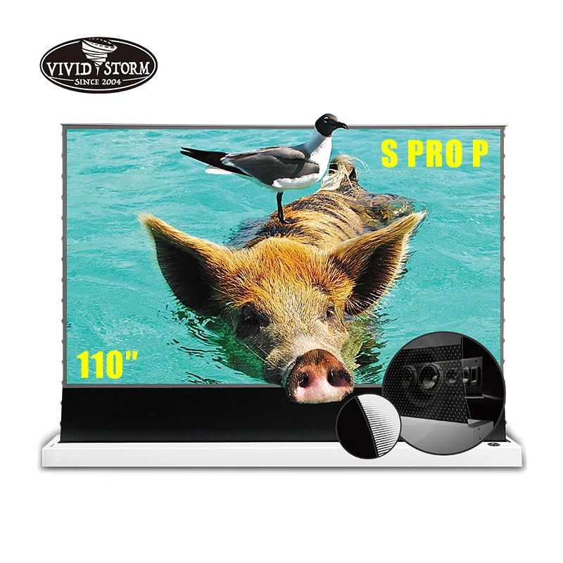 Schermo Retrattile Vividstorm Da 110 Pollici S Pro P Con Suono Ust Alr Perforato Trasparente Per Tv Laser E Film Home Theater