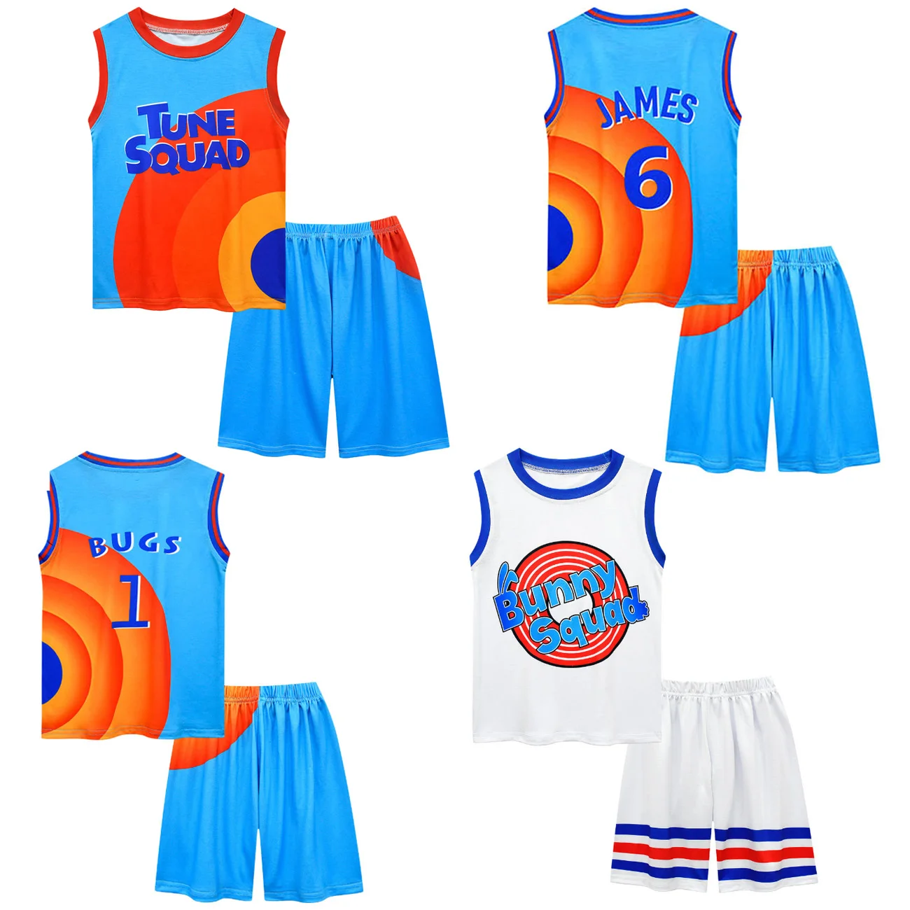 Space Jam 2 Jersey James Tune Squad Basket Shirt Vest Shorts Tuta Uniforme Roupas Sports Set