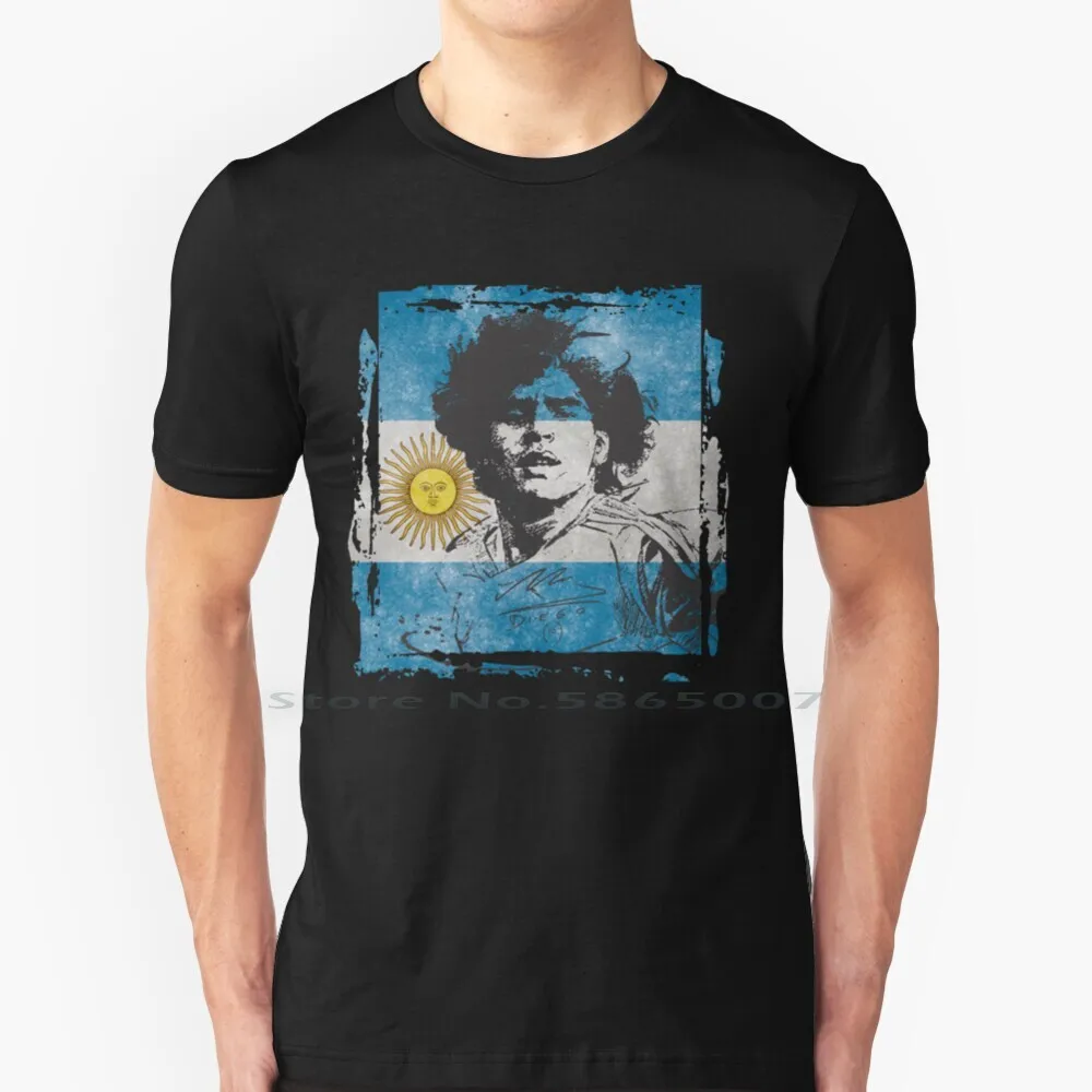 Maradona Bandiera T Shirt 100% Cotone Batistuta Lionel Che Guevara Calcio Maradona Calcio Argentina Diego Maradona Boca Maradona