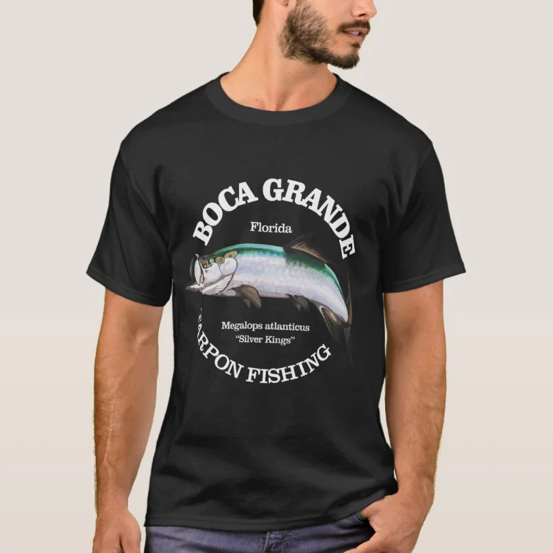 Boca Grande Tarpon Pesca Novità Pescatore Pescatore Regalo T-Shirt Nuovo 100% Cotone O-Collo Estate Manica Corta Casual T-Shirt Da Uomo