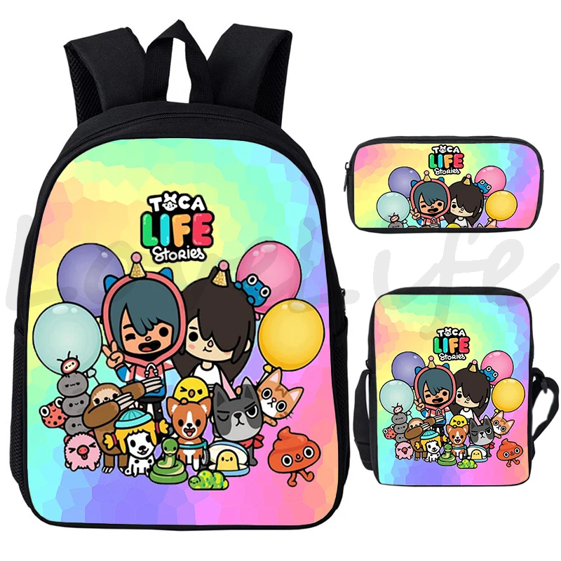 Toca Life World Backpacks Children Anime Rucksack Toca Boca Life World Game School Bag Teens Bookbag Travel Bagpack Kids Mochila