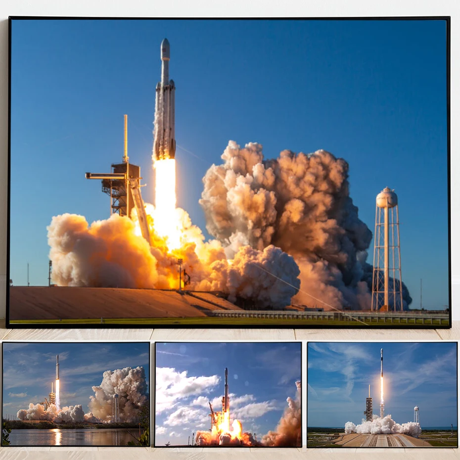 Modern Rocket Lift Off Poster E Print Aerospace Entient Corridoio Wall Art Hd Picture Home Decor Per Living Room Artwork