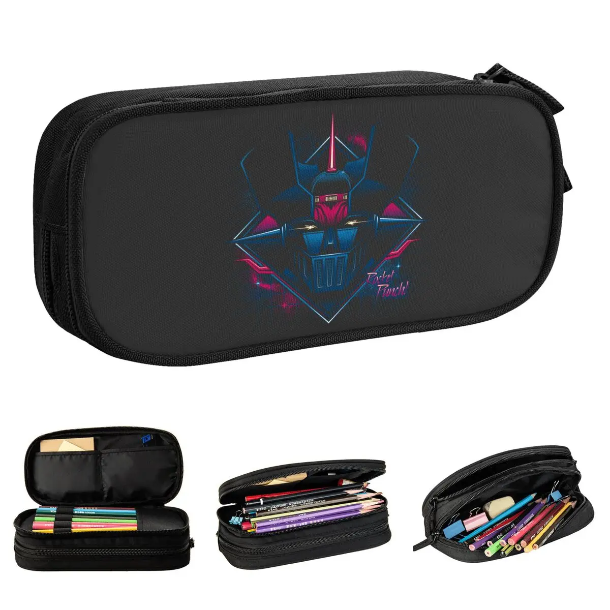 Rocket Punch Mazinger Z Anime Pencil Case Fashion Pen Box Pencil Bags For Student Large Storage Studenti School Pencil Box