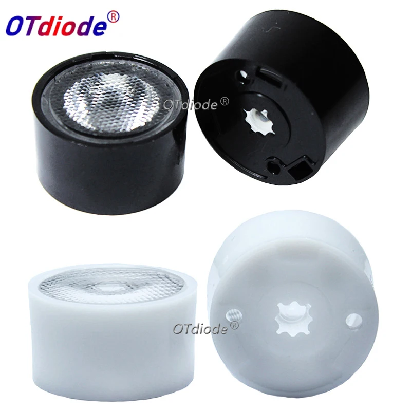10Pcs 21.6Mm Cree Xpe Xpe2 Xpg2 Xpl Xte 3535 3030 Led Lens 90 Degree Cone Black White Holder For Osram Samsung High Power Led