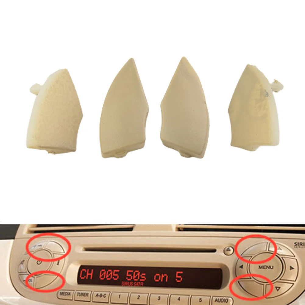 4 Pcs Radio Cd Button Trim Mold Cover Per Fiat 500 Radio Cd Button Trim Mold Cover Removal Accessori Per Auto Decorazione Dell'Automobile
