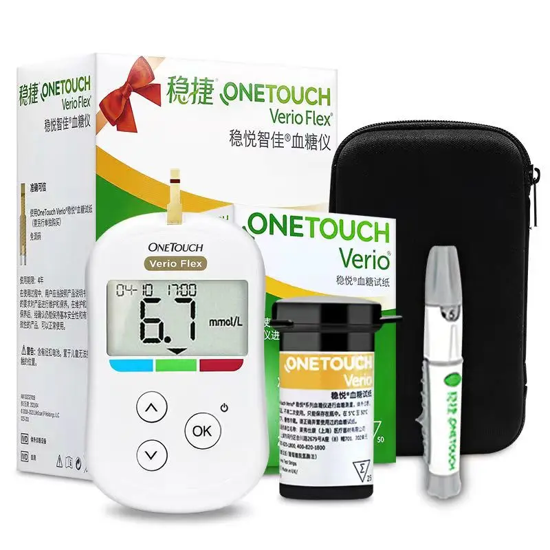 Onetouch Verio Misuratore Di Glucosio Nel Sangue Carta Reattiva Rilevamento Intelligente Della Glicemia Regalo Ago Per Prelievo Di Sangue Verio Flex