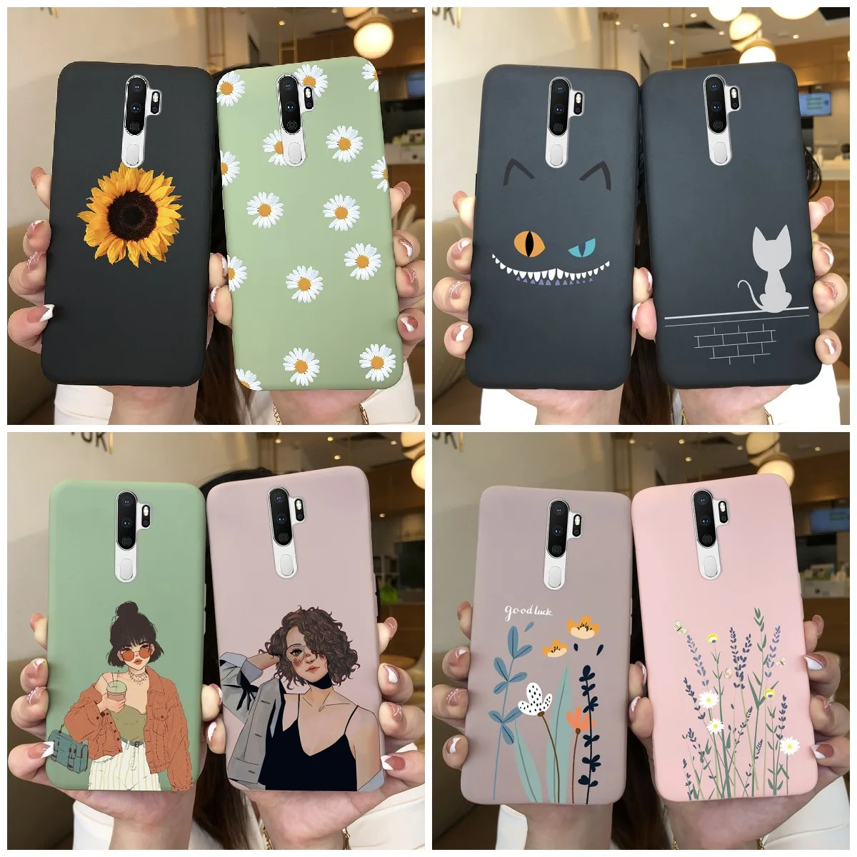 Per Oppo A9 2020 Custodia Daisy Sunflower Custodia Morbida In Silicone Per Oppoa9 Oppo A 9 2020 Custodie Per Telefoni Fashion Cute Candy Painted Funda