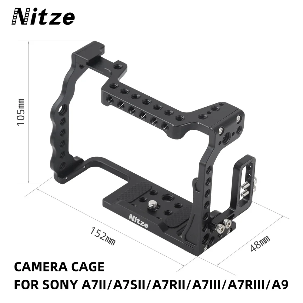 Nitze Camera Cage Tp12 Per Sony A7Ii/A7Sii/A7Rii/A7Iii/A7Riii/A9 Lega Di Alluminio Con Chiave Esagonale, Morsetto Per Cavo Hdmi