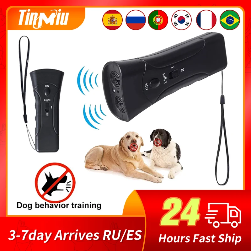 Tinmiu Pet Dog Stop Bark Training Repeller Anti Barking Device Trainer Led Ultrasonic Anti Barking Ultrasonic Senza Batteria