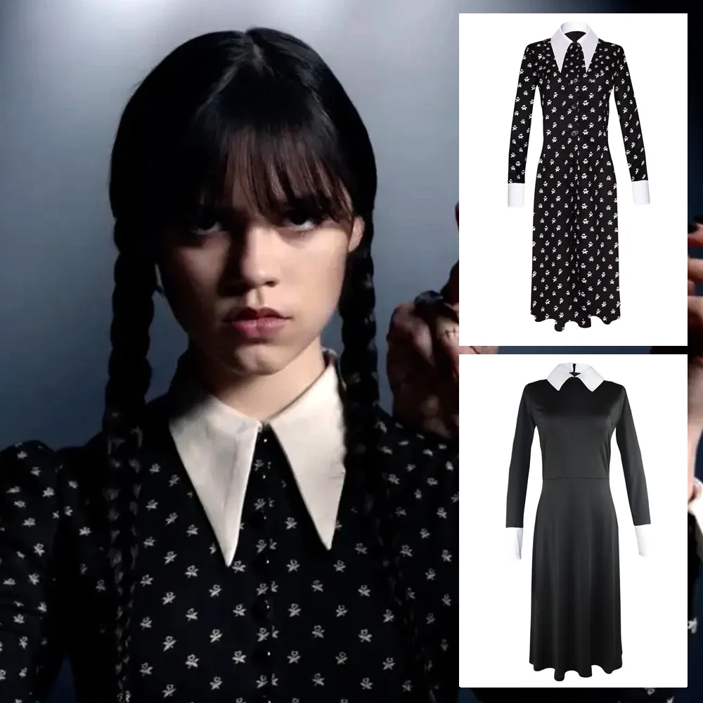 Donne Gothic Punk Morticia Addams Dress Party Pless Dinner Adams Family Comedy Same Cos Prom Wednesday Black Longuette
