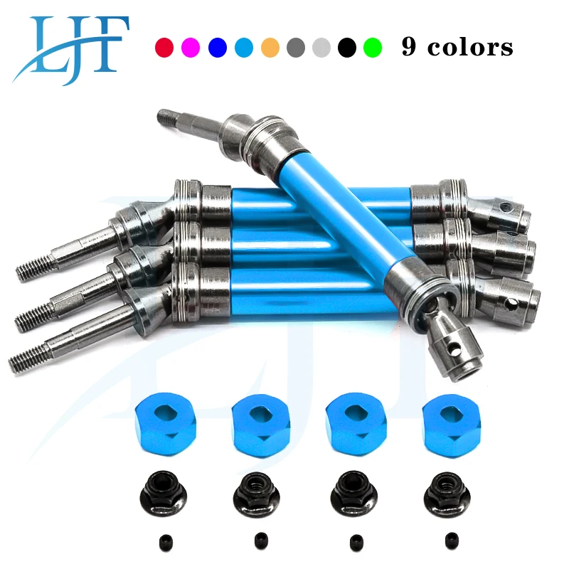 Ljf 4 Pezzi Nuovo Albero Di Trasmissione Anteriore E Posteriore In Acciaio Cvd Per 1/10 Traxxas Slash 4X4, Slash, Fruscio Vxl, Stampede 4X4 Vxl Car L2