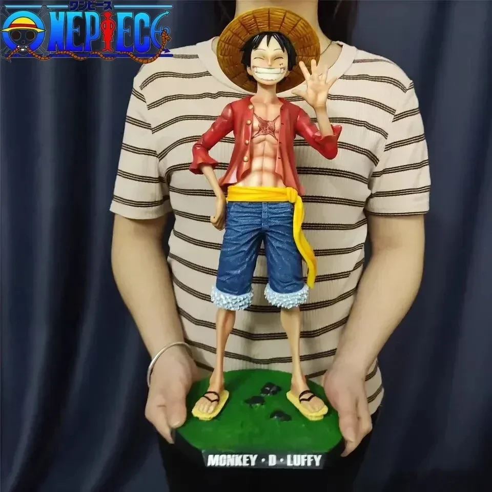 42-50Cm One Piece Series Sunshine Rufy Con Figura Di Base Gk Large 1/4 Big Smiley Doll Statue Model Ornament Giocattoli Decorativi Regali