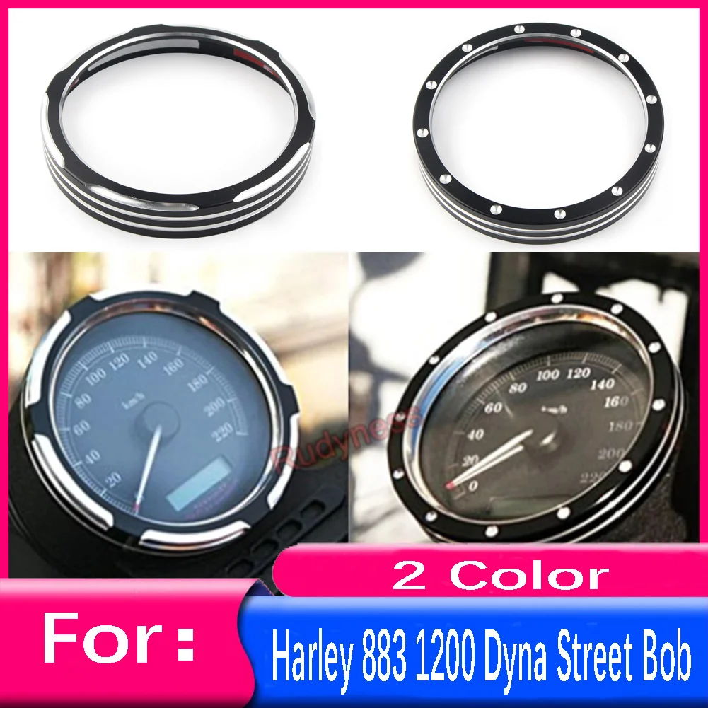 Moto Tachimetro Gauge Bezel Trim Ring Per Harley Davidson Sportster Xl883 Xl1200 Dyna Street Bob Low Rider Cnc Alluminio