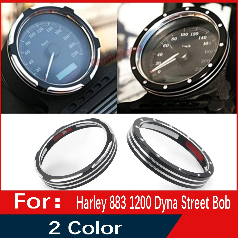 Moto Tachimetro Gauge Bezel Trim Ring Per Harley Davidson Sportster Xl883 Xl1200 Dyna Street Bob Low Rider Cnc Alluminio