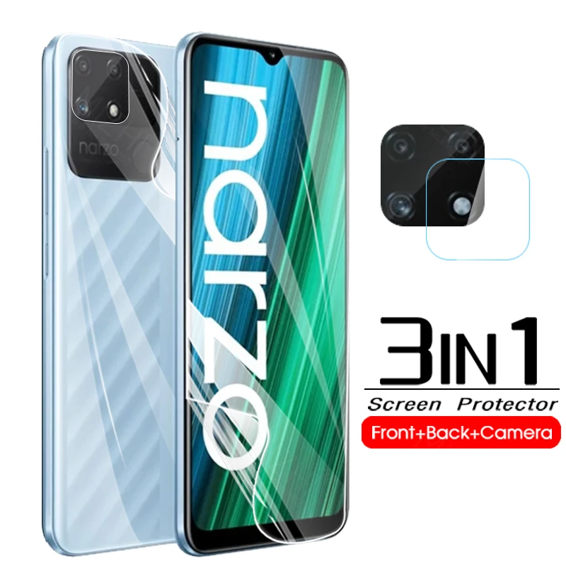 Pellicola Idrogel Anteriore Posteriore Per Oppo Realme Narzo 50A 50 A I 50I A50 Pellicola Salvaschermo Per Obiettivo Realmy Realmi 50A Narzo50A Vetro