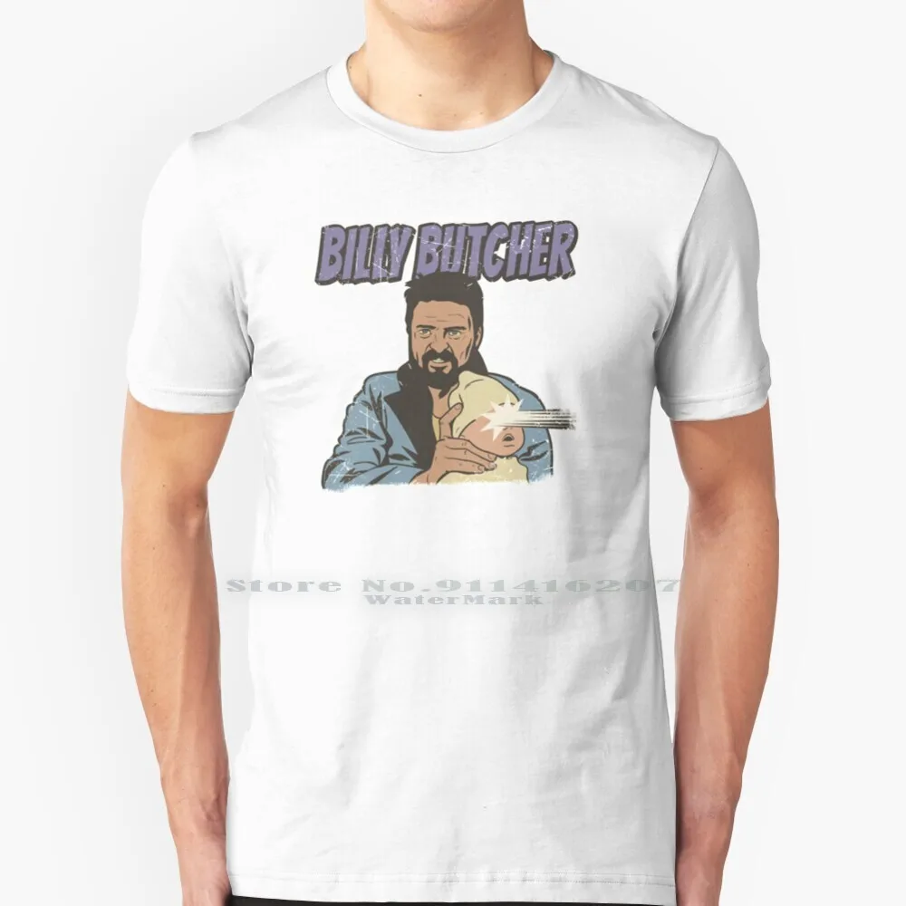 Billy Butcher The Boys T Shirt 100% Puro Cotone I Ragazzi Billy Butcher Superhero Villain Vintage Comics Tv Retro Comic Book