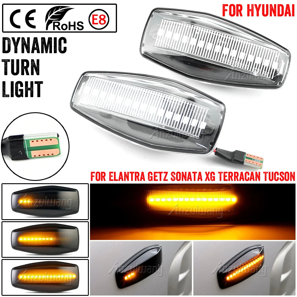 2X Led Dynamic Side Marker Light Ripetitore Di Direzione Lampade Per Hyundai I10 Accent Coupe Click Elantra Lavita Excel 2 Getz Prime Lavita