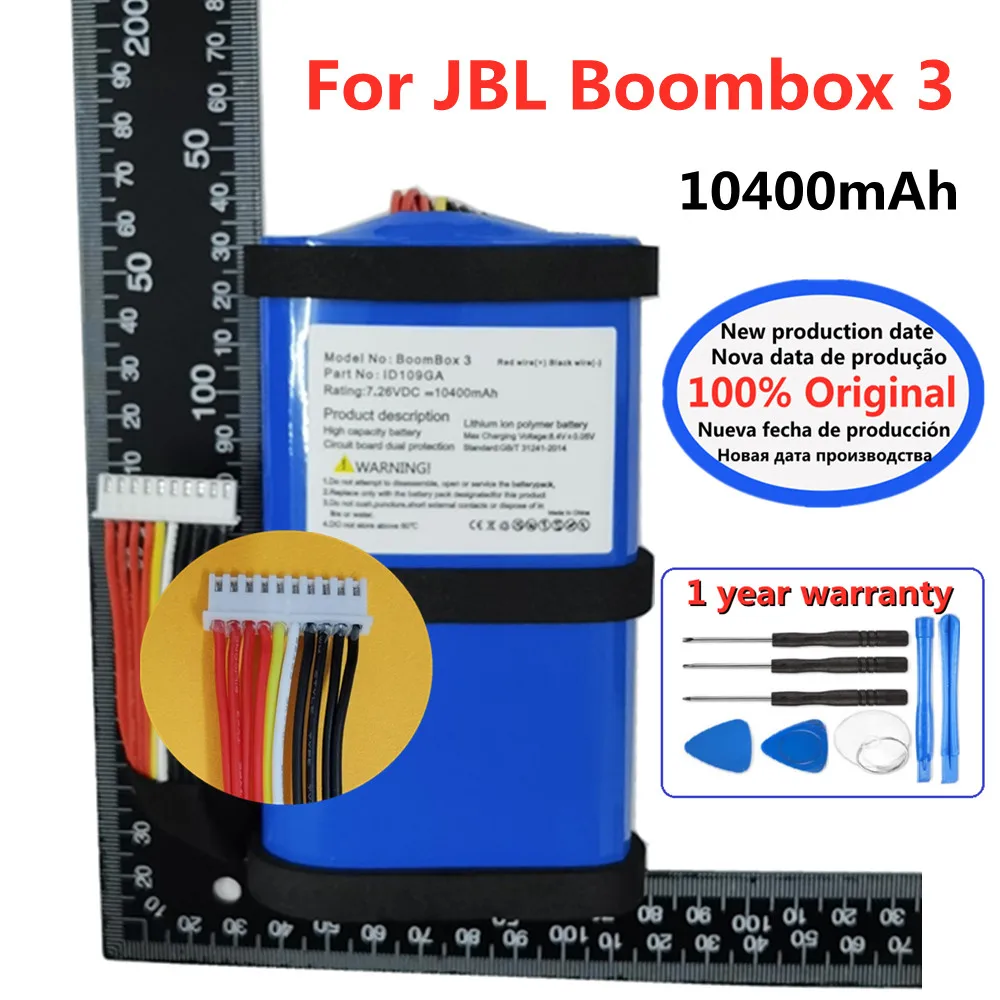 Nuova Batteria Bluetooth Originale Al 100% Per Jbl Boombox 3 Boomboox3 Player Speaker Batteria Ricaricabile 10400Mah Bateria Batteri