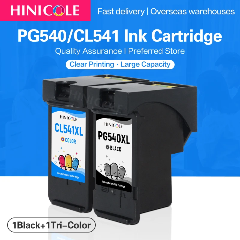 Hinicole Pg-540Xl Pg540 Cl541 Per Canon Pg 540 Cl 541 Cl-541Xl Inchiostro Cartrdige Per Stampante Canon Pixma Mg2100 Mg2150 Mg2200 Mg2250