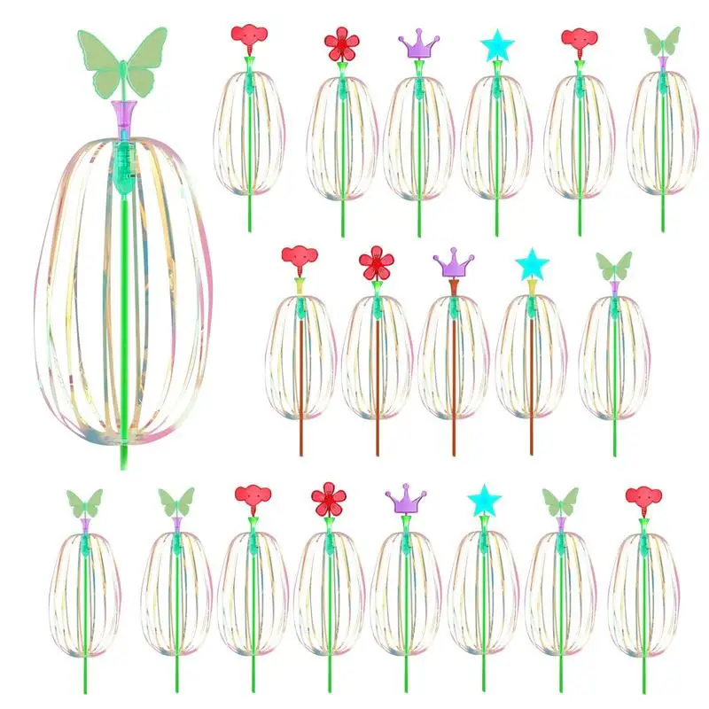 Varietà Magic Lampeggiante Twisted Bubble Wand Light-Up Spin Rainbow Eternal Bubble Toy For Kids Glow In The Dark Toys 20Pcs