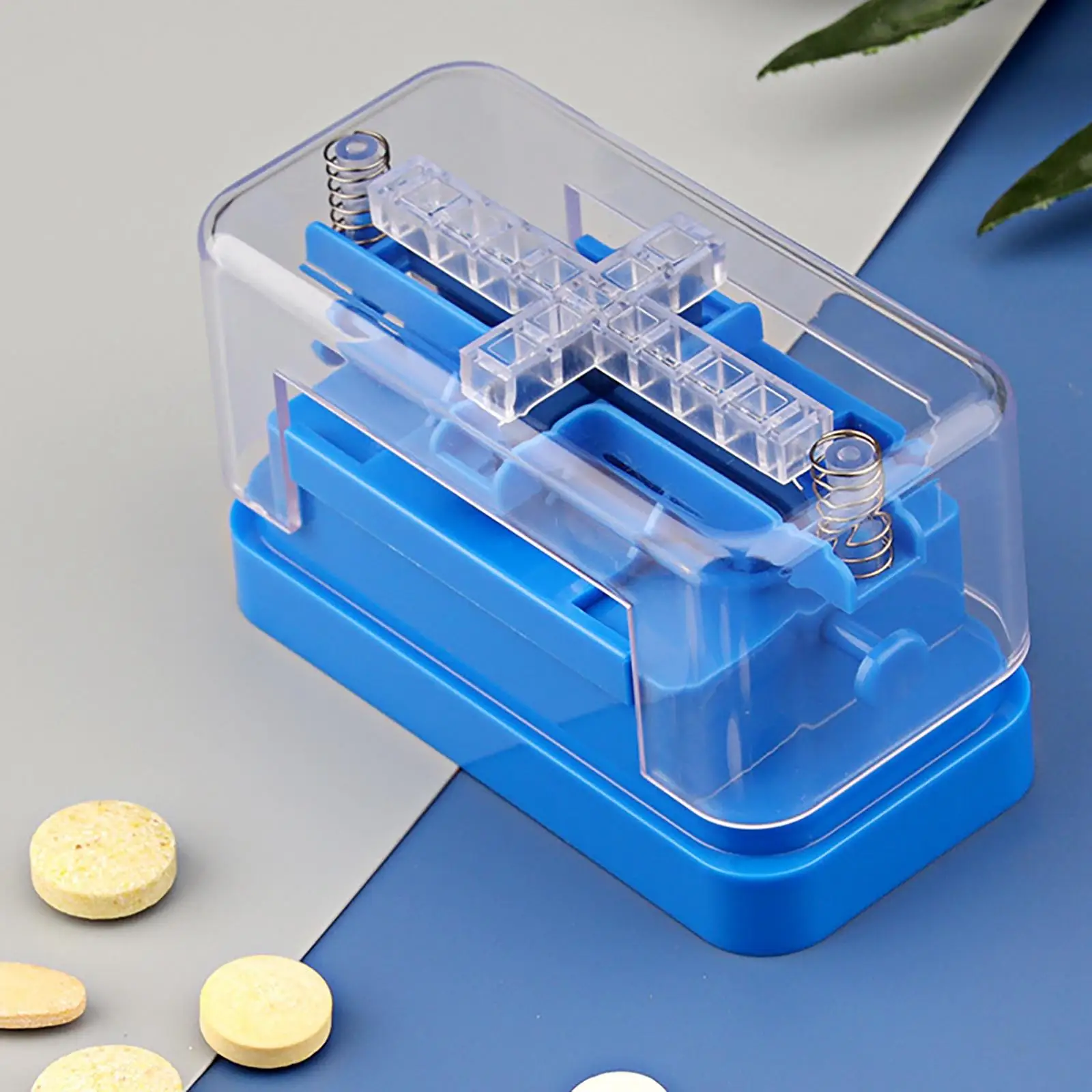 Splitter Multiplo Per Pillole Lama In Acciaio Inossidabile 1/4 1/2 Taglierina Per Pillole Per Pillole Oblunghe Rotonde Splitter Per Tablet Blu