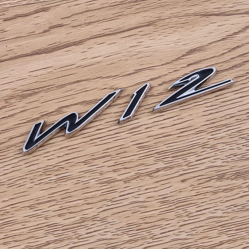 Car Metal W12 Logo Trunk Fender Badge Emblem Decalcomanie Sticker Per Bentley Flying Spur Mulliner Continental Gt Bentayga Accessori