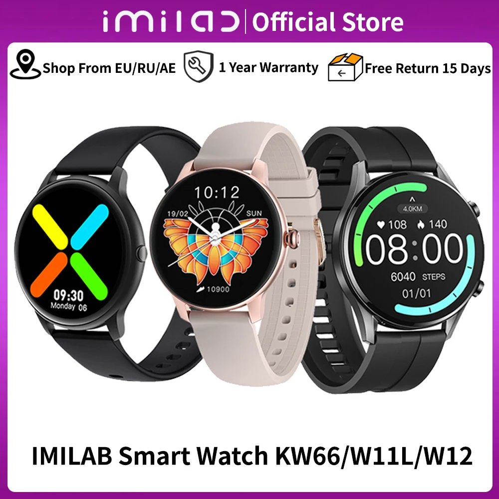 Imilab Smart Watch Kw66 W11L W12 Uomo Donna Bluetooth Smartwatch Frequenza Cardiaca Sport Fitness Tracker Braccialetto Monitor Ossigeno Nel Sangue
