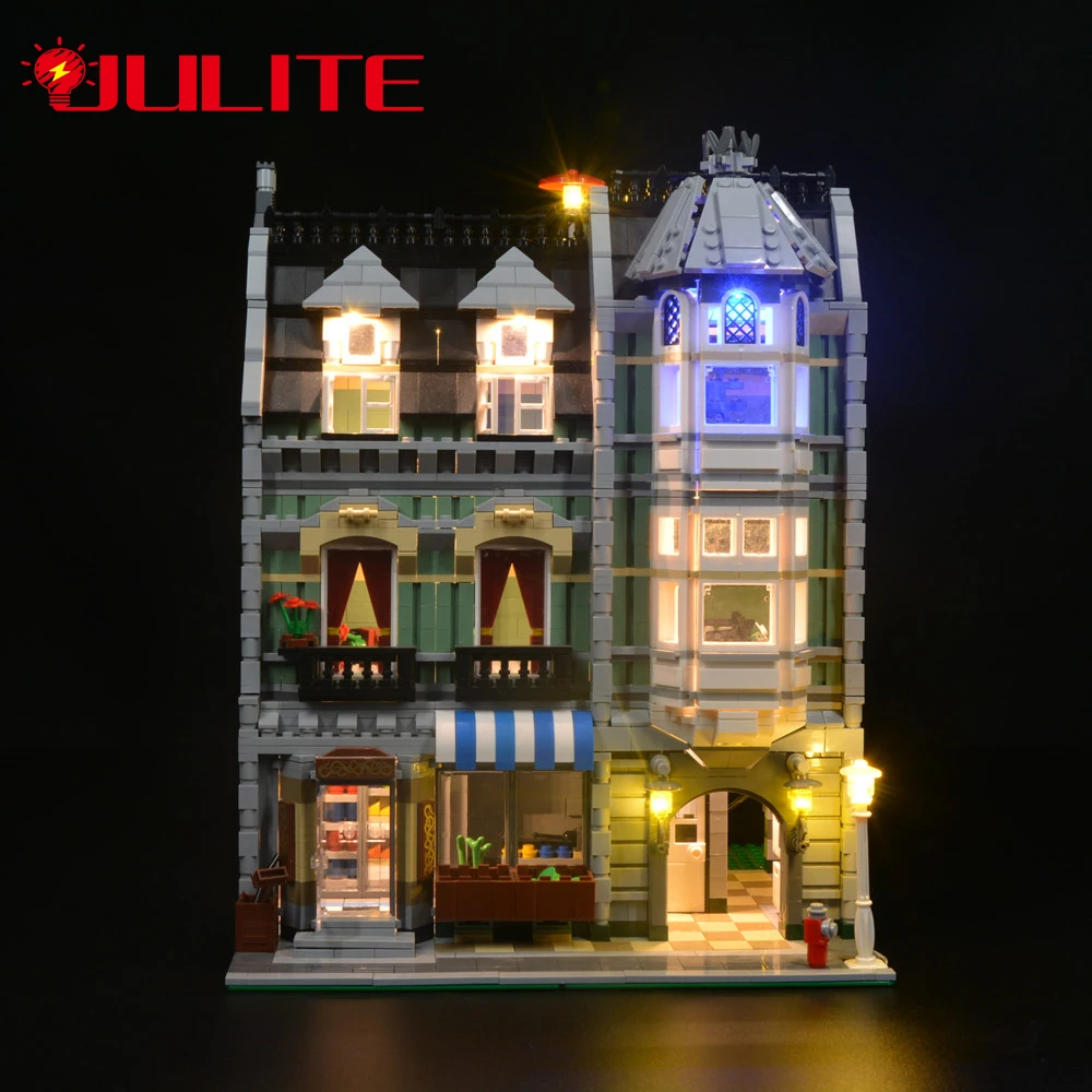 Kit Di Illuminazione A Led Per 10185 Green Grocer House Building Blocks Compatibile Con 15008 Set Di Giocattoli Fai-Da-Te (Blocchi Non Inclusi)
