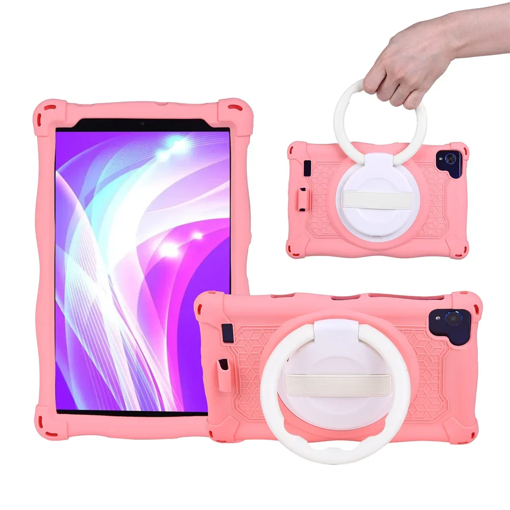 Guscio Antiurto Per Huawei Mediapad M6 Turbo 8.4 2019 Vrd-W10 Vrd-Al10 Custodia Morbida In Silicone Nero Per Tablet Pc Supporto Rotante