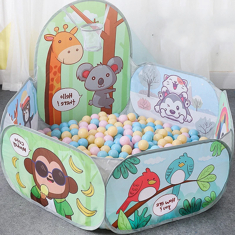 1.2M Cartoon Ball Pit Dry Pool Balls Box Per Bambini Baby Ball Pool Basket Hoop Box Baby Park Parco Giochi Tenda Per Bambini