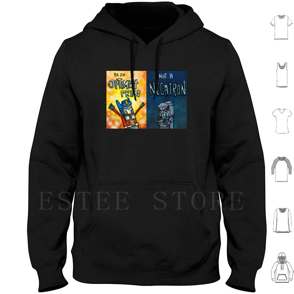 Felpe Con Cappuccio Optimist Prime & Negatron Parody Autobots Decepticons Optimist Negatron Cartoons