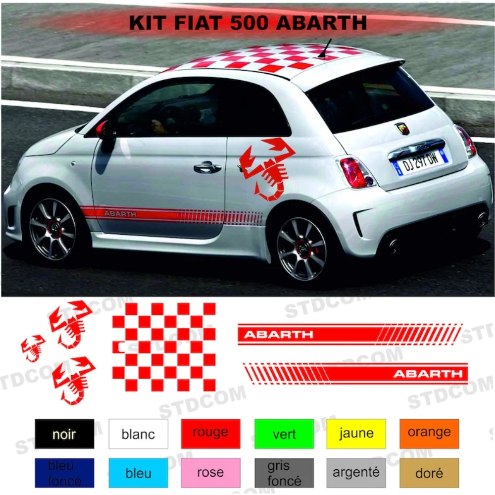 Fiat 500 Abarth Body Kit Completo Decalcomania Rallye
