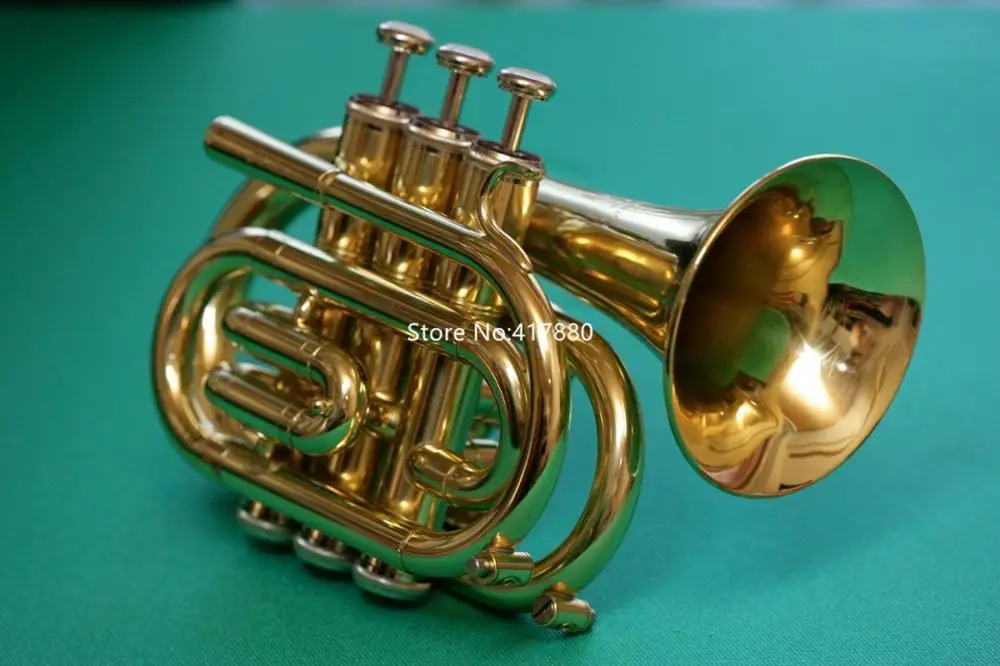 Vendita Calda Jupiter Jpt-416 Bb Pocket Tromba Strumento Musicale In Ottone Dorato Con Custodia Spedizione Gratuita