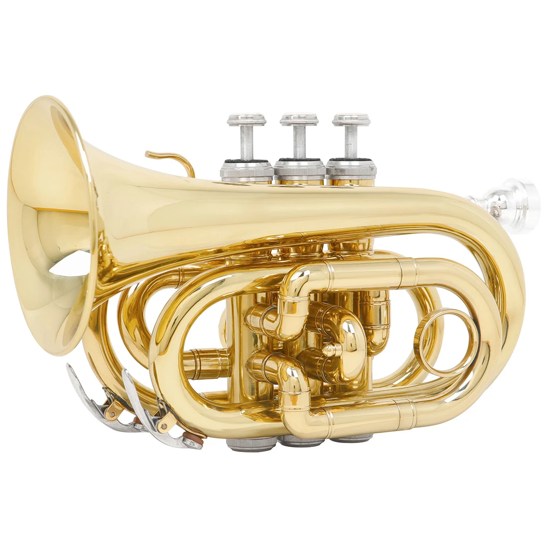 Shuffle Mini Pocket Tromba Bb Tune Cornet Corpo In Ottone Con Cinturino Posteriore Guanto Panno Panno Copricapo Spazzola Corda Strumenti In Ottone