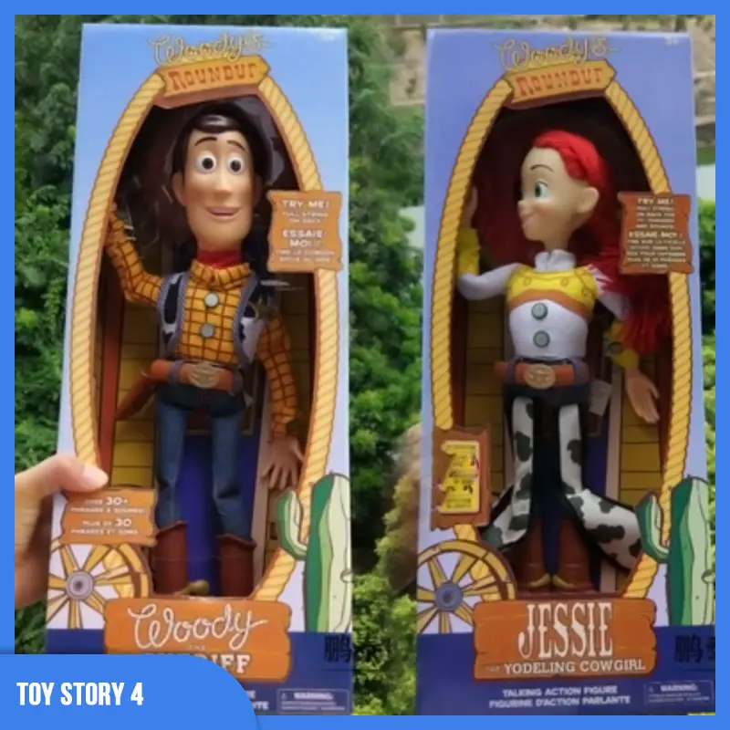 [Disponibile] Toy Story 4 Talking Woody Anime Figure Buzz Jessie Rex Decorazione Action Figure Model Doll Statue Regalo Da Collezione