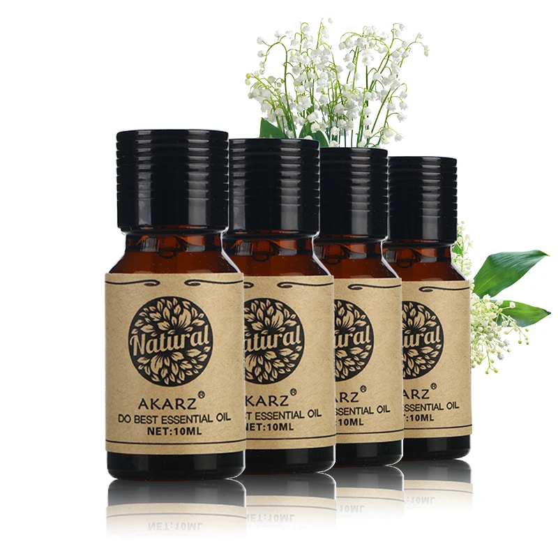Akarz Tea Tree Rose Vanilla Verbena Confezione Di Olio Essenziale Per Aromaterapia, Massaggio, Spa, Bagno 10Ml * 4