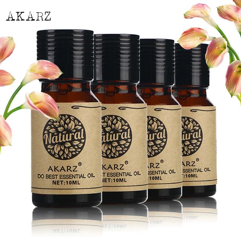 Akarz Cherry Blossom Tea Tree Lotus Oli Di Lavanda Confezione Per Aromaterapia Massaggio Spa Bath 4 Pz/Lotto