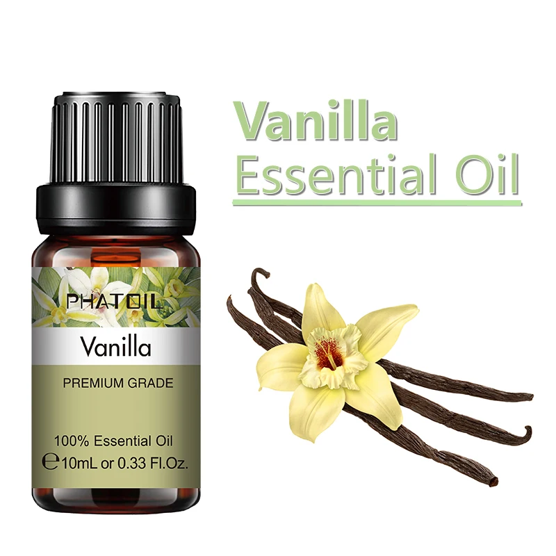 Phatoil 10Ml Olio Essenziale Di Vaniglia Per Candele Aromatiche Che Producono Umidificatore Per Massaggio Spa Sandalo Pepe Nero Zenzero Tea Tree