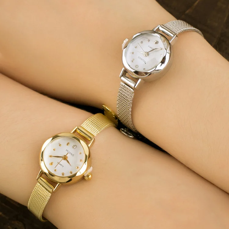 New Top Women Watches Ladies Gold Casual Quartz Bracciale Watch Women Metal Mesh Abito In Acciaio Inossidabile Orologi Relogio Feminino